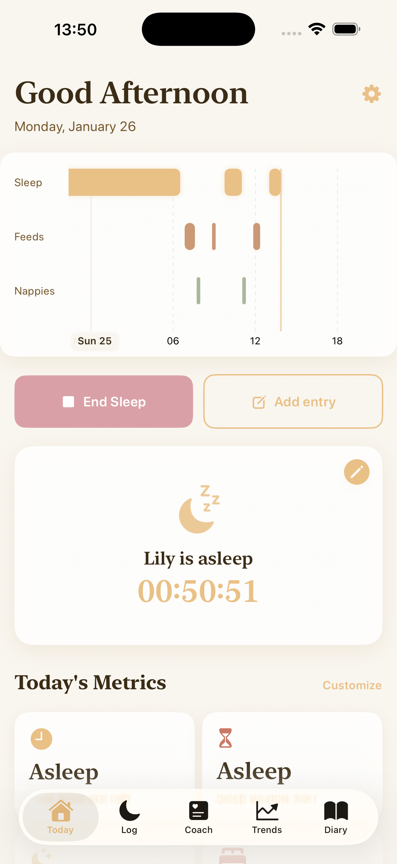 Sleep tracking interface
